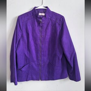 Allison Daley Vibrant Purple Zip-Front Jacket
